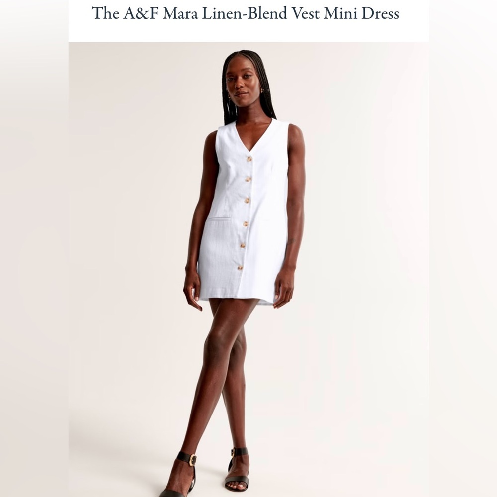 A&F Mara Linen-Blend Vest Dress